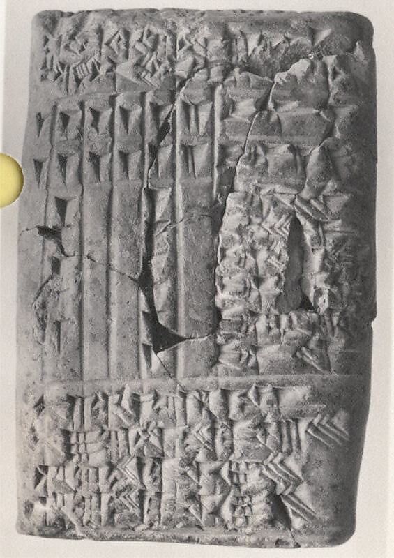 Cuneiform tablet: account of delivery of animals for offering, Ebabbar archive, Clay, Babylonian 