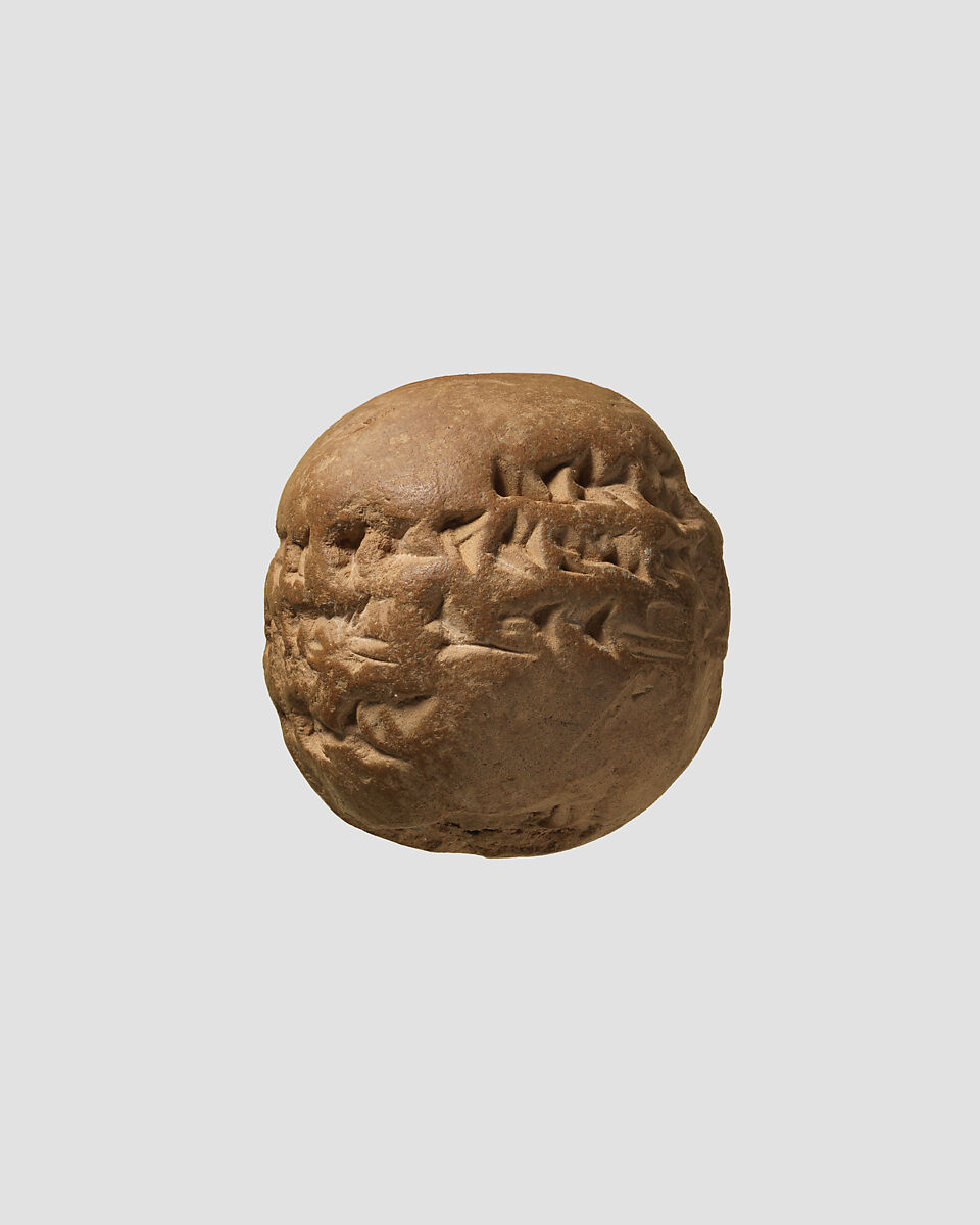 Inscribed clay ball, Clay 