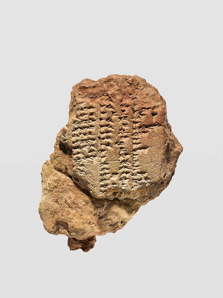Cuneiform tablet: number-syllabary, Clay