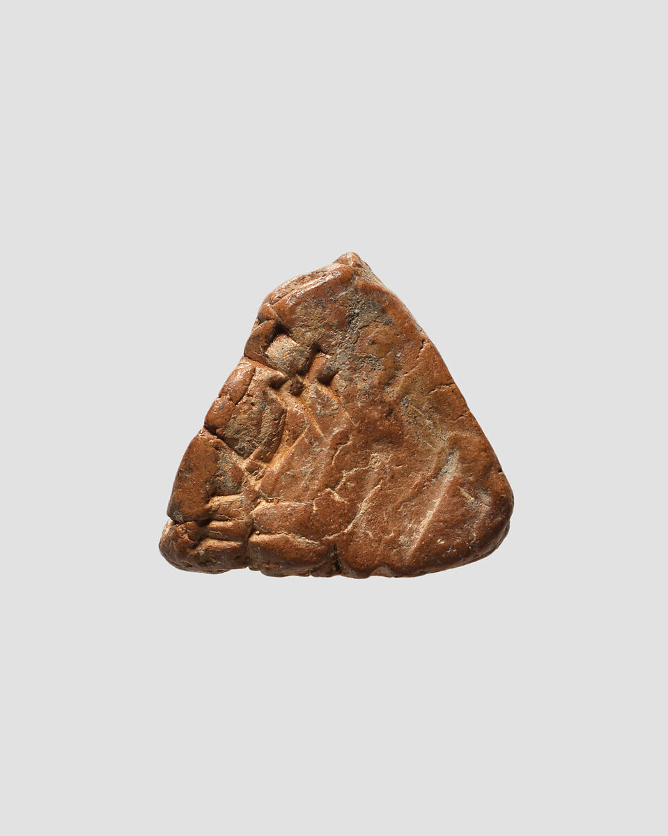 Cuneiform tablet impressed with cylinder seal: docket, Clay, Babylonian 