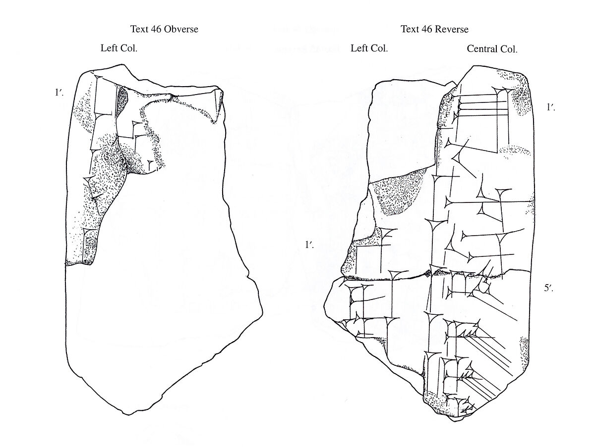 Cuneiform tablet: fragment of Syllabary A, Clay