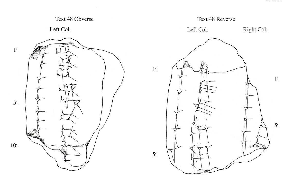 Cuneiform tablet: fragment of Syllabary A, Clay