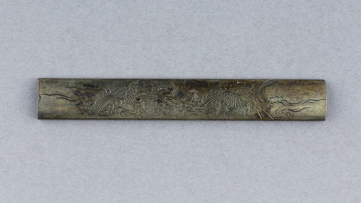 Knife Handle (Kozuka), Silver, Japanese 