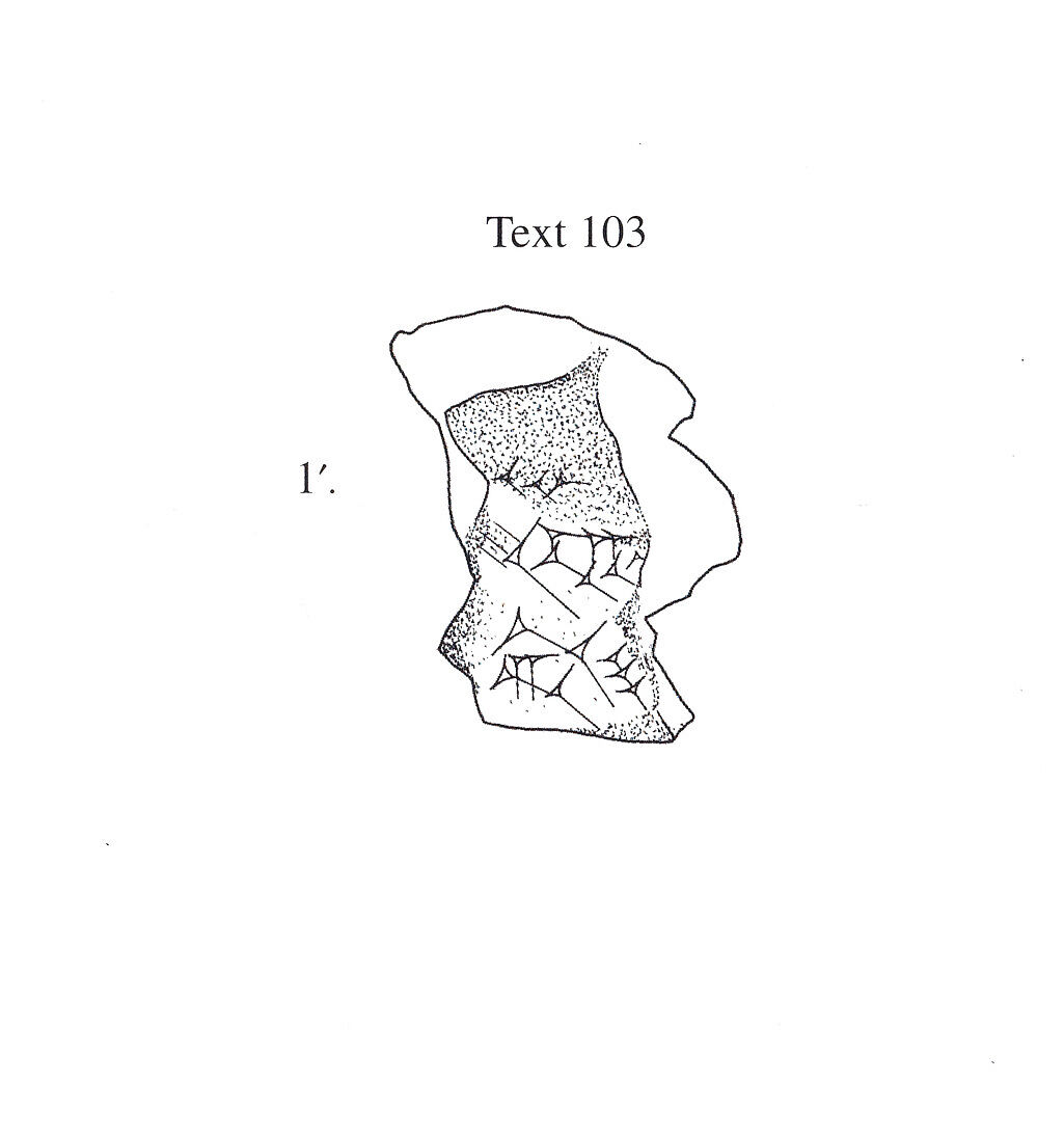 Cuneiform tablet: fragment, content uncertain, Clay