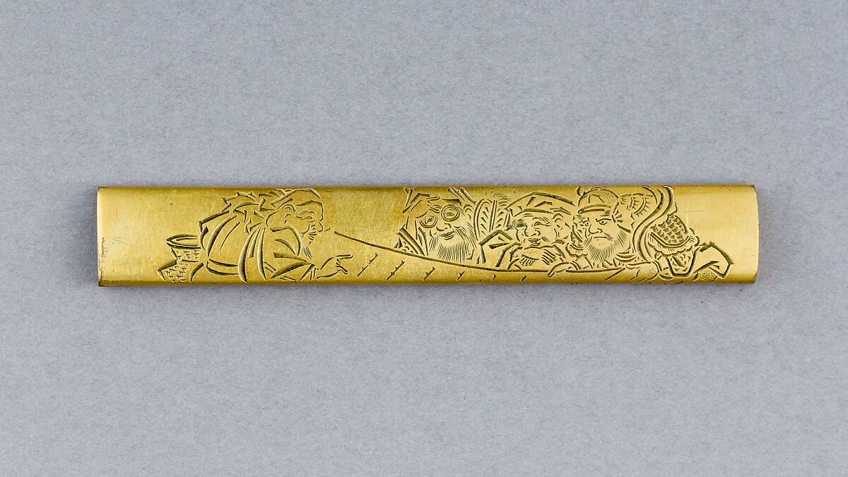 Knife Handle (Kozuka), Gold, Japanese 