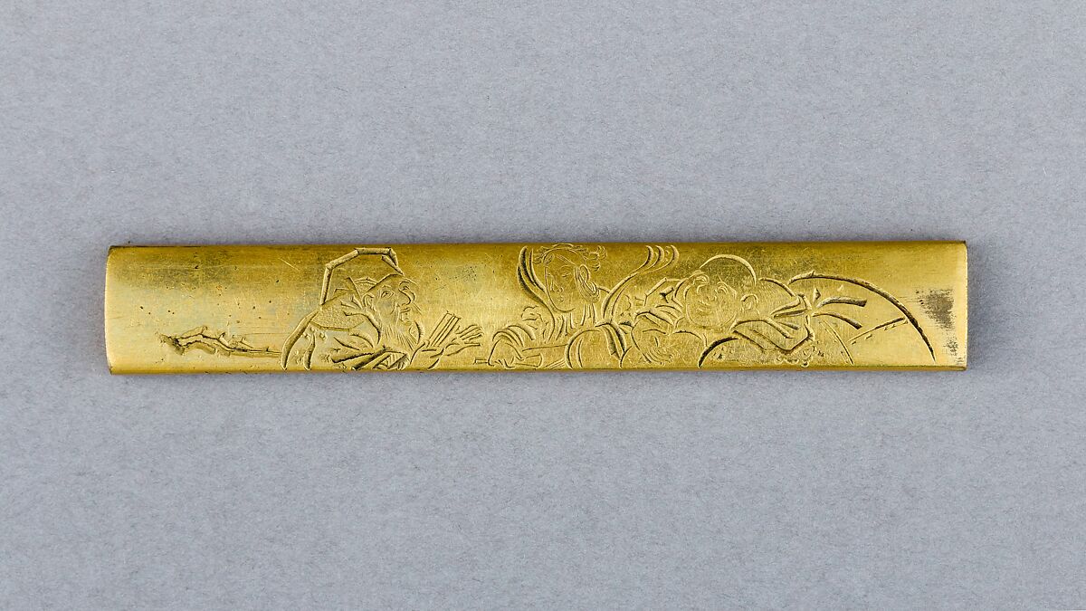 Knife Handle (Kozuka), Gold, Japanese