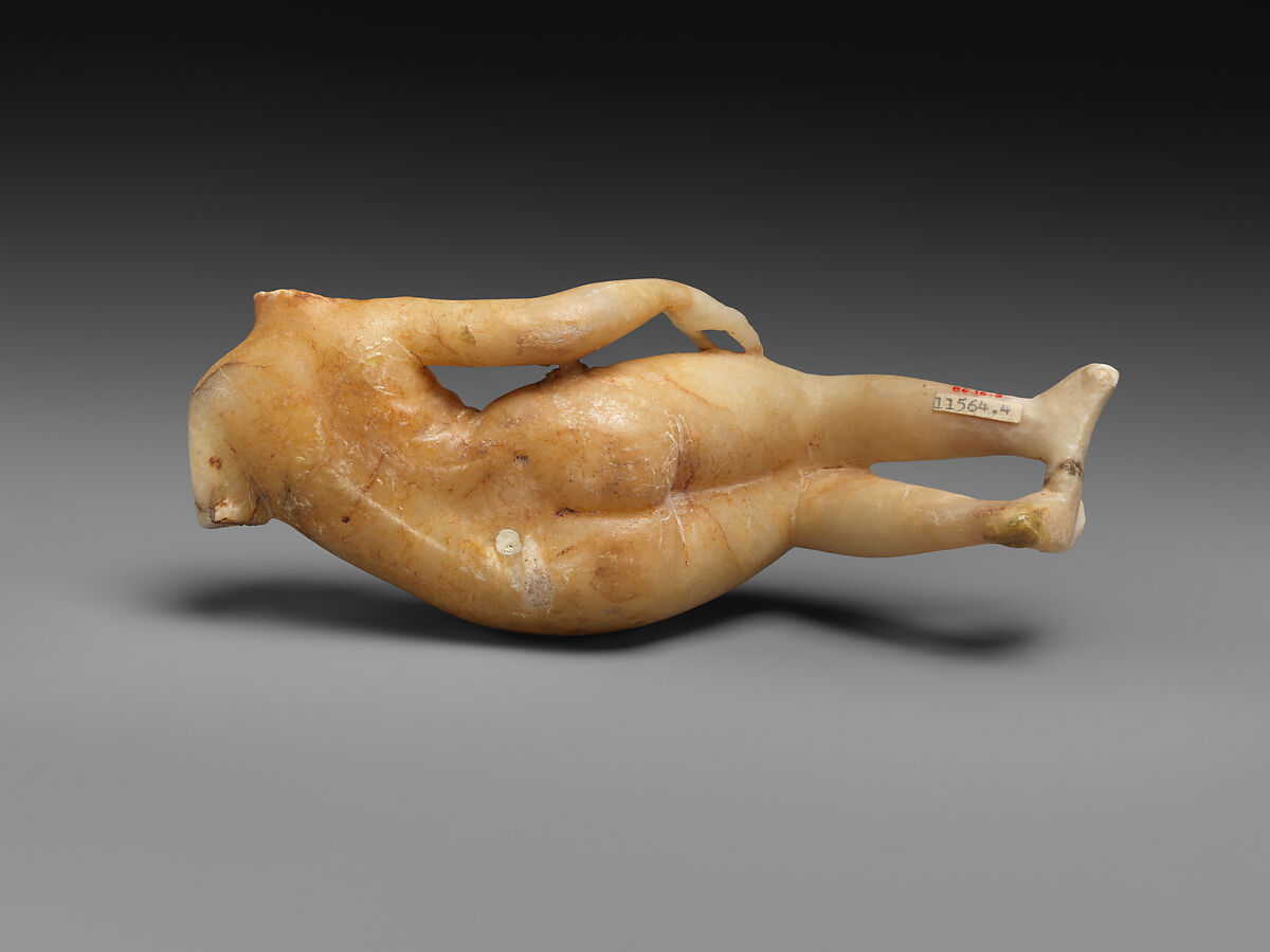 Figure of a reclining woman, Alabaster (gypsum), Parthian