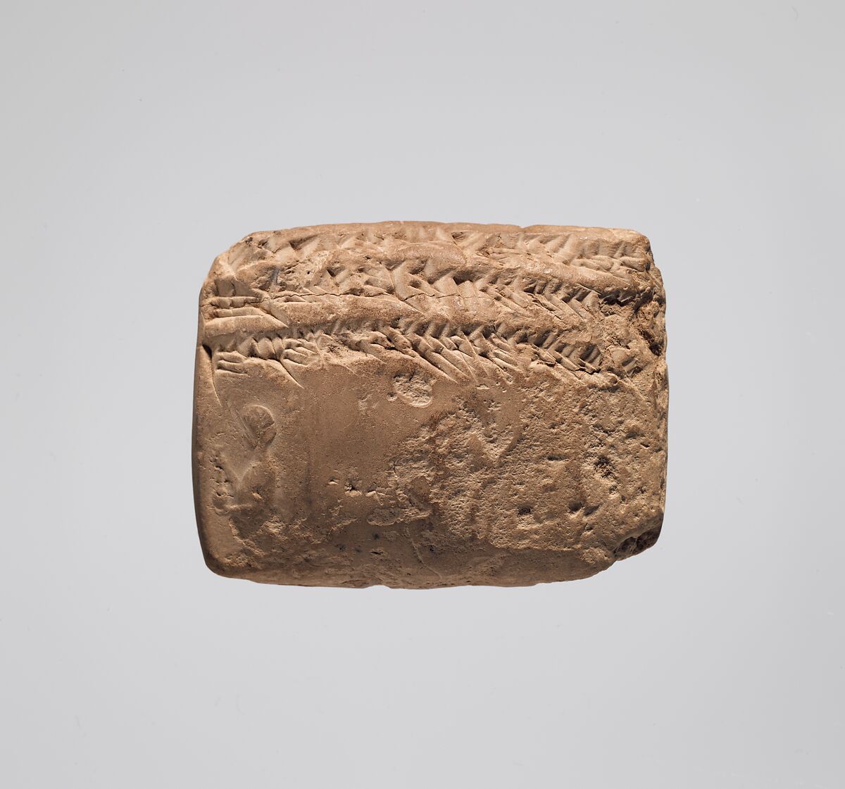 Cuneiform tablet impressed with seal: letter order, Ebabbar archive, Clay, Achaemenid
