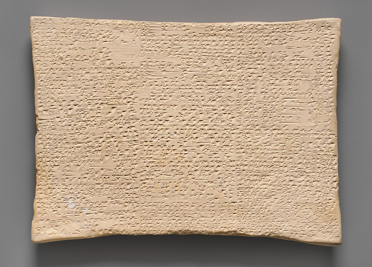 Cast reconstruction of Babylonian Flood Tablet, Plaster