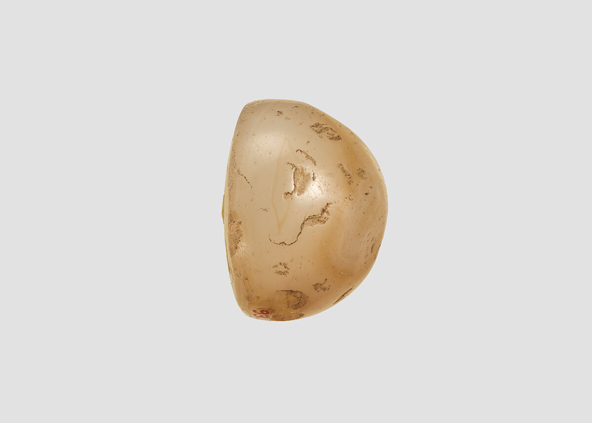 Stamp seal, Chalcedony, yellow, Sasanian