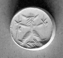 Stamp seal, Chalcedony, milky, Sasanian