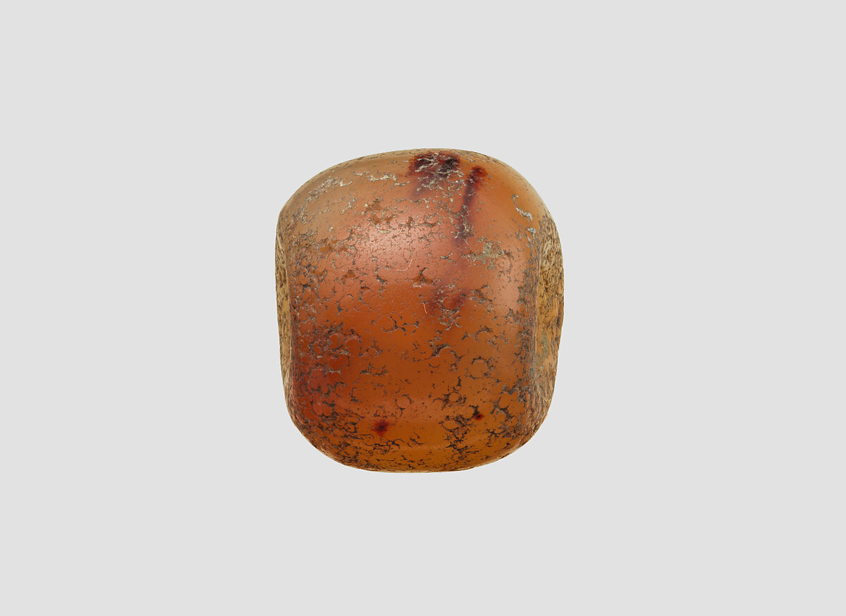 Stamp seal, Chalcedony, brown, Sasanian