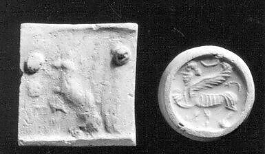 Stamp seal, Feldspar, olive drab, Achaemenid 