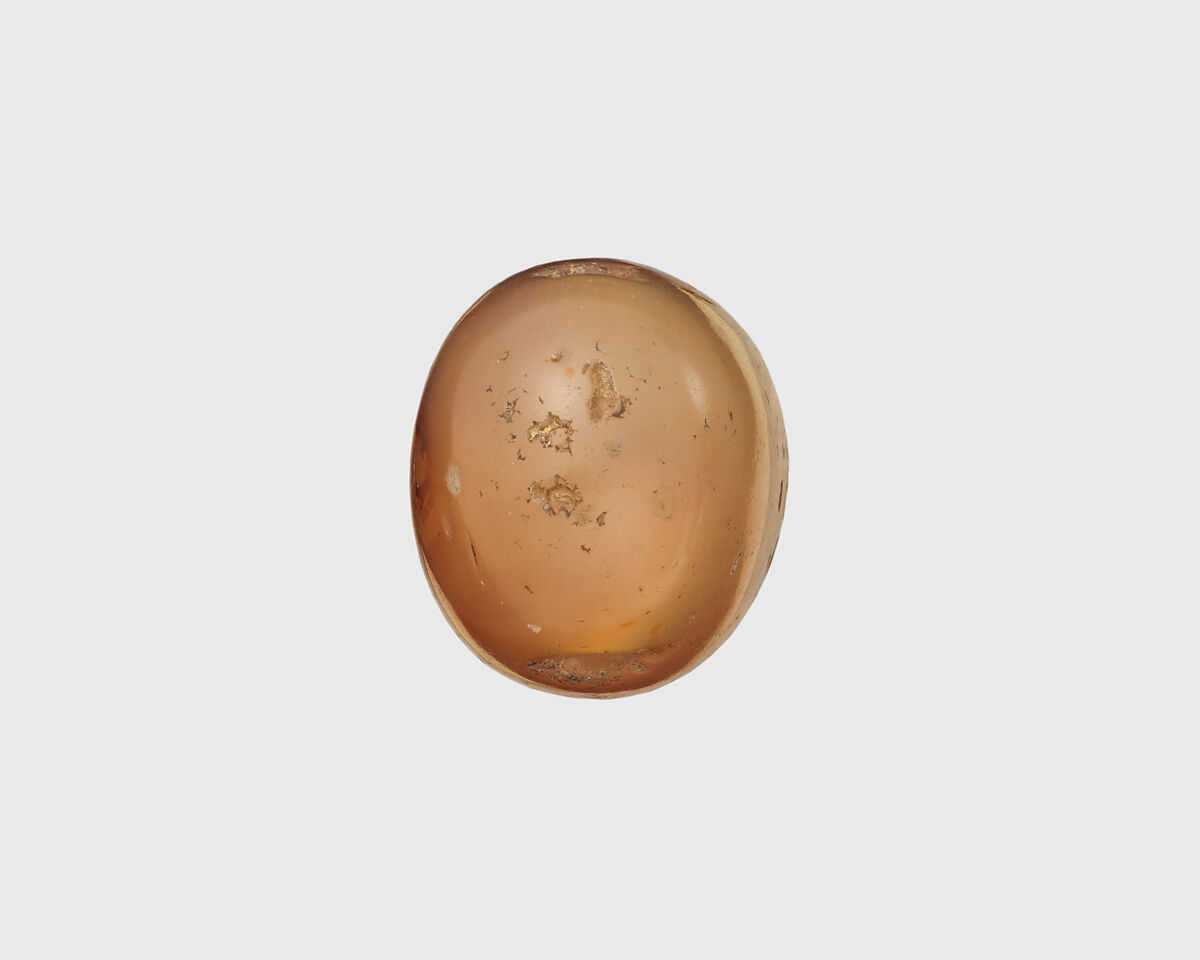 Stamp seal, Chalcedony, yellow, Achaemenid