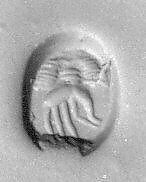 Stamp seal, Calcite, gray, Sasanian 