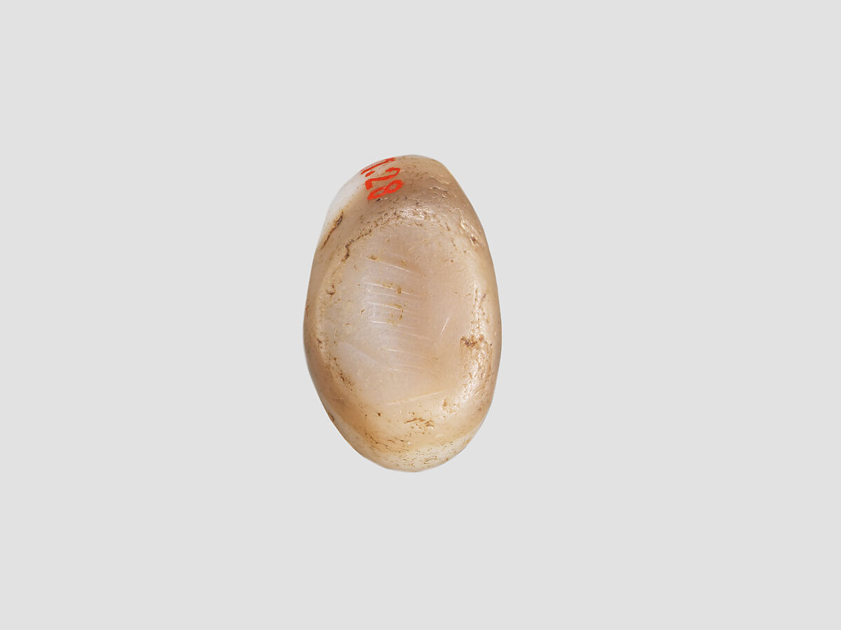 Stamp seal, Chalcedony, white, Sasanian