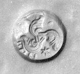 Stamp seal, Chalcedony, yellow, Sasanian 