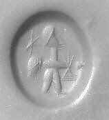 Stamp seal, Chalcedony, brown, Sasanian