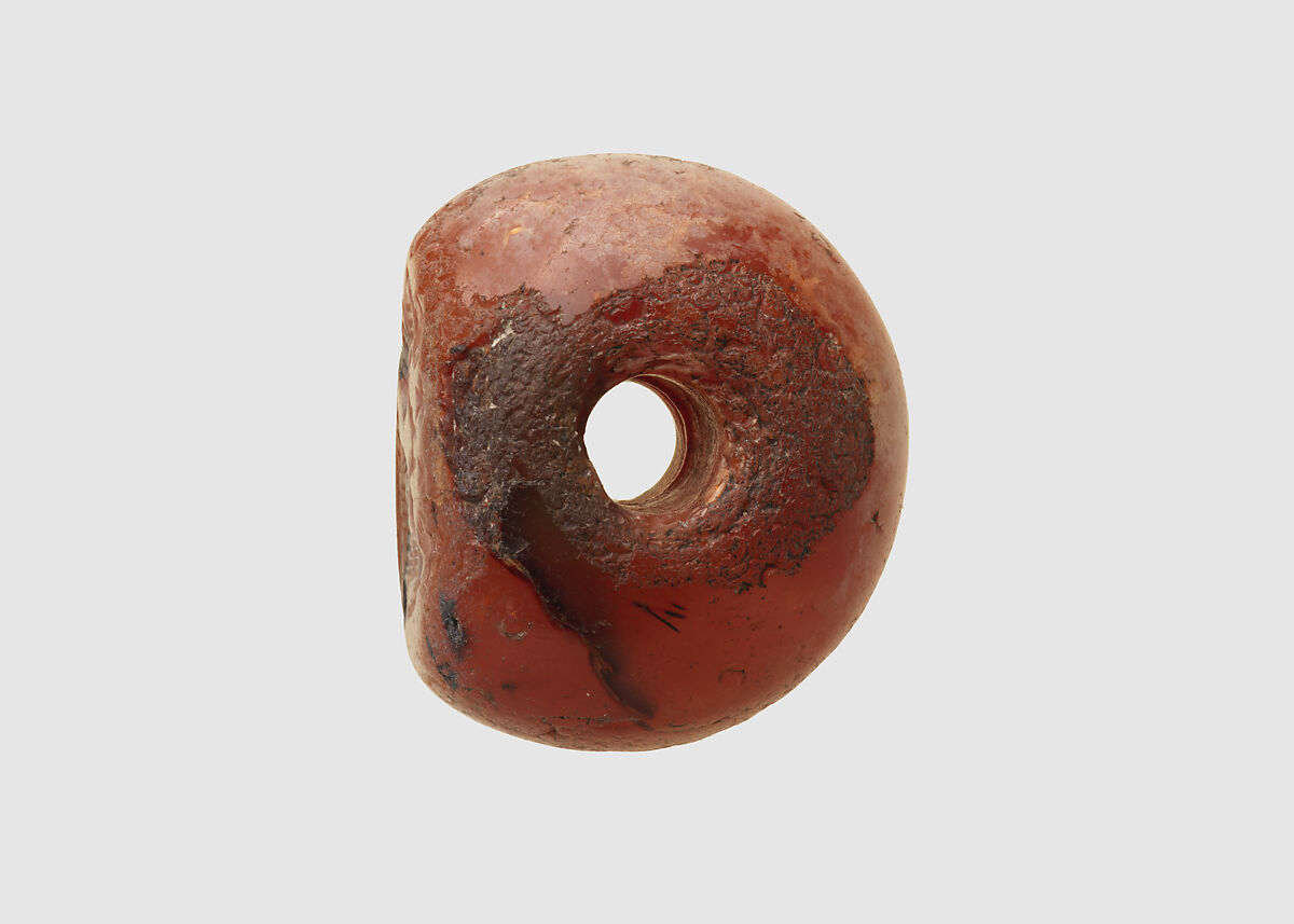 Stamp seal, Carnelian, discolored, Sasanian
