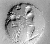 Conoid seal, Rock Crystal (Macrocrystalline Quartz), Stamp seal (conoid) with cultic scene 
