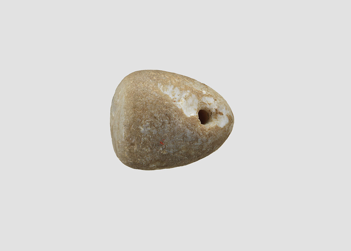 Stamp seal (oval conoid) with divine symbols, White Chalcedony (Quartz), Assyro-Babylonian