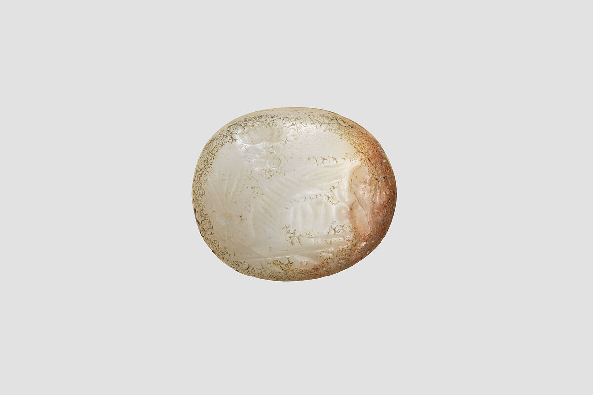 Stamp seal, Chert, red white, Achaemenid