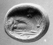 Stamp seal, Chert, red white, Achaemenid 