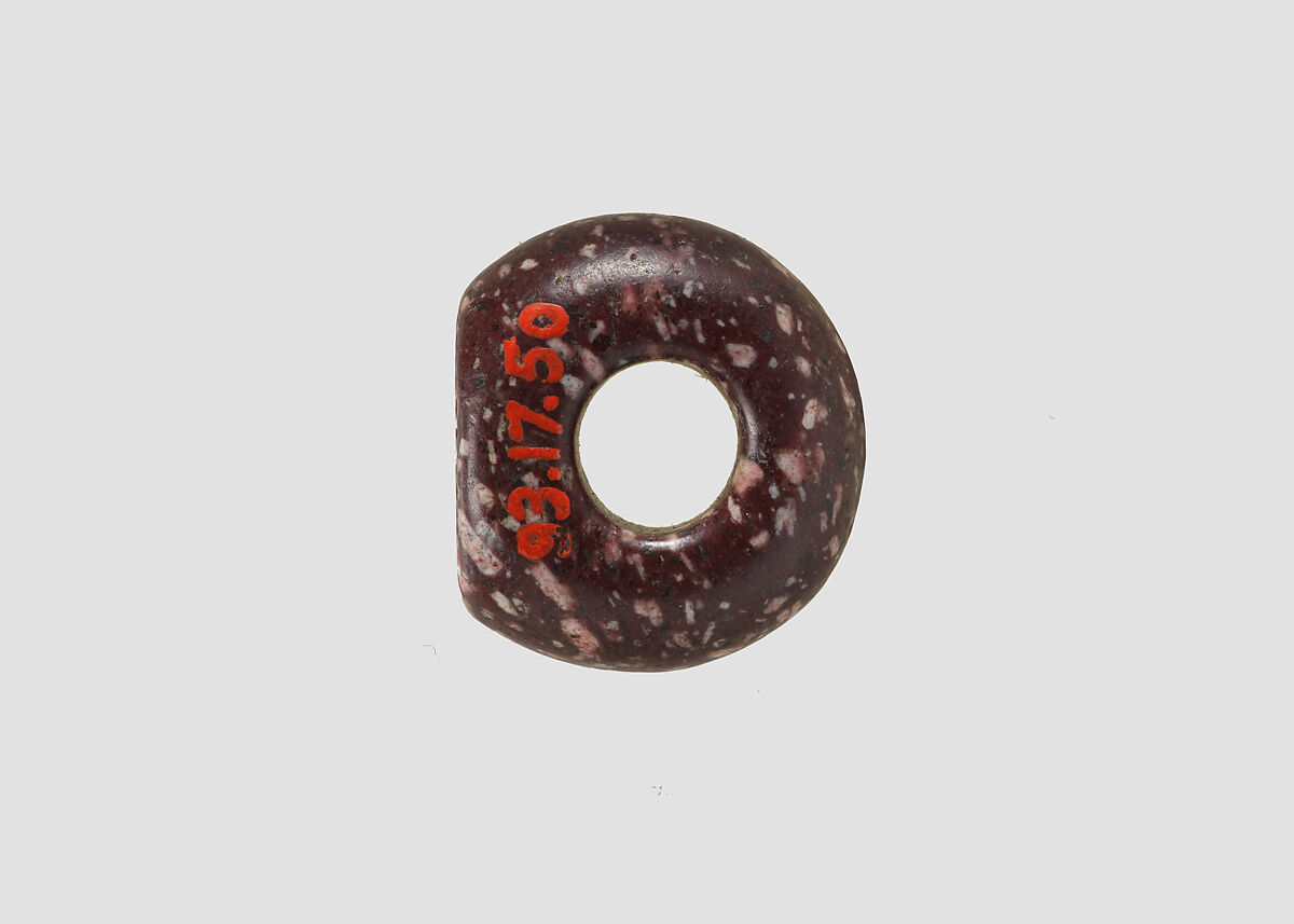 Stamp seal, Marble, purple-red with pink spots, Sasanian