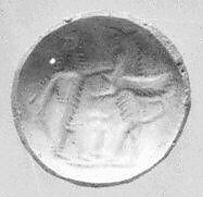 Stamp seal, Chalcedony, milky, Achaemenid 