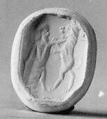 Stamp seal, Chalcedony, bluish, Achaemenid 