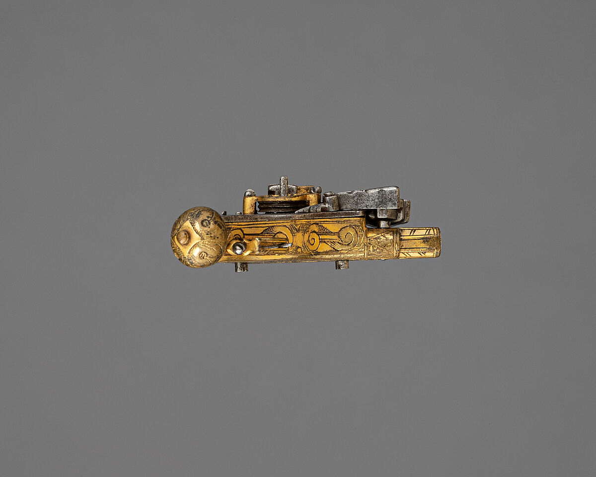 Model of Wheellock Pistol, Steel, brass, German, Saxony