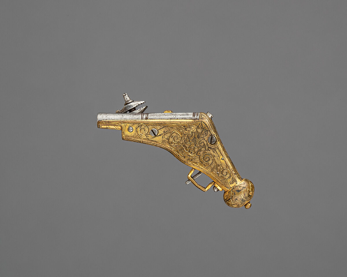 Model of Wheellock Pistol, Steel, brass, German, Saxony
