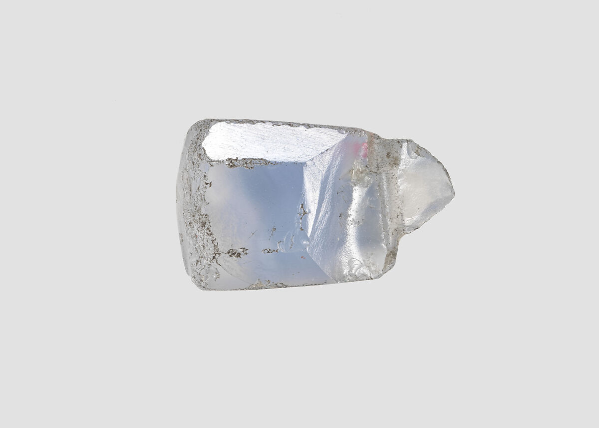 Stamp seal (octagonal pyramid) with cultic scene, Banded and flawed blue Chalcedony (Quartz) , Assyro-Babylonian