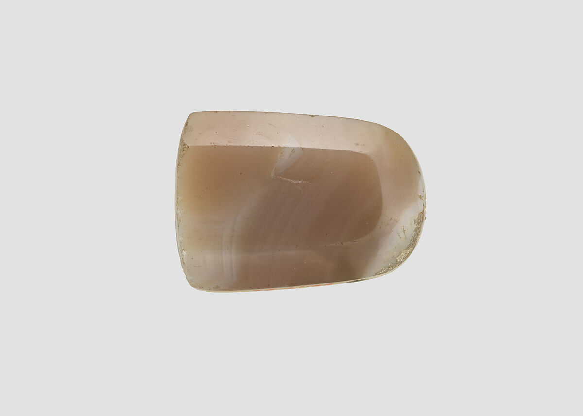 Stamp seal (octagonal pyramid) with cultic scene, Flawed neutral and white Agate (Quartz), Assyro-Babylonian