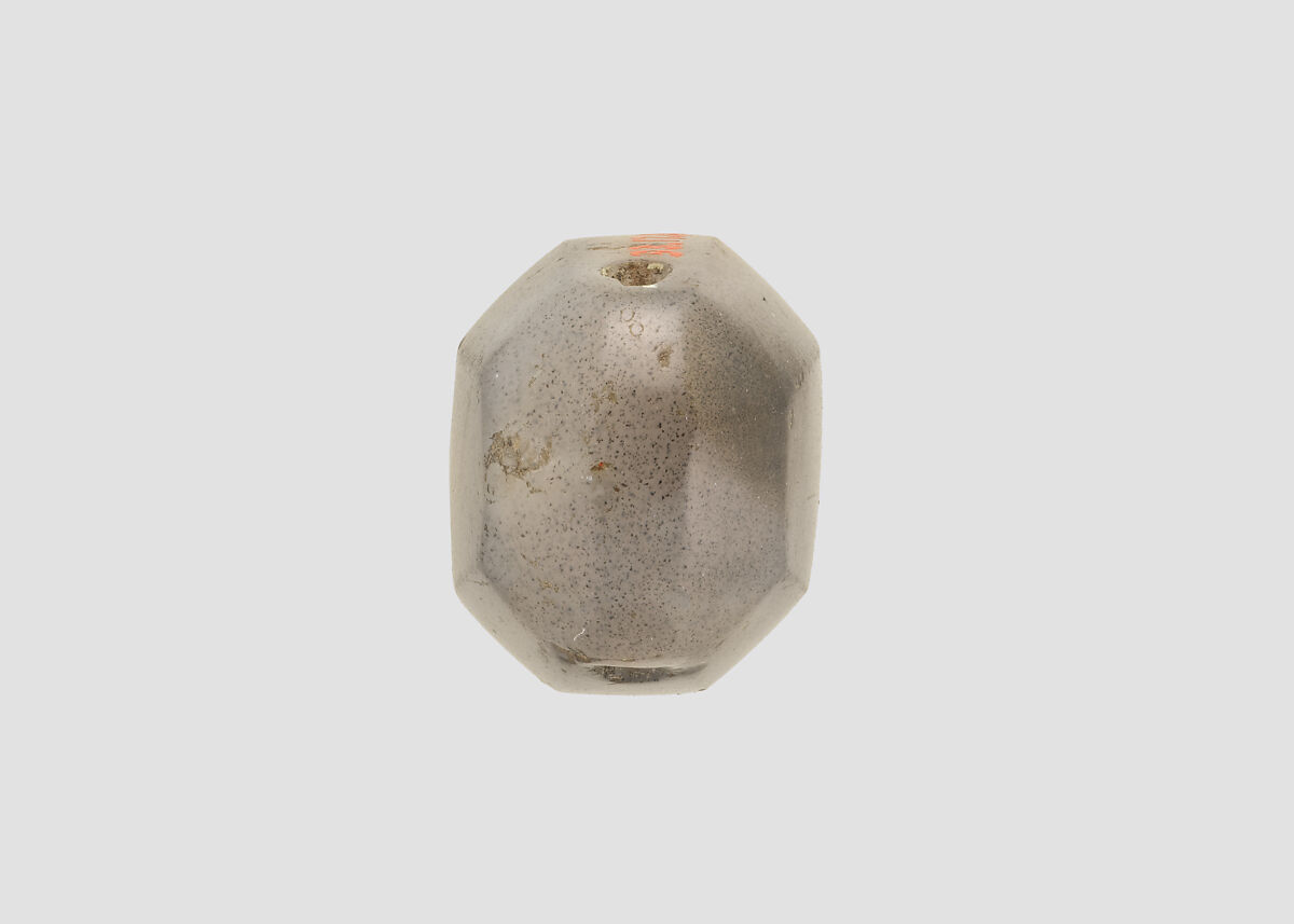 Stamp seal (octagonal pyramid) with cultic scene, Flawed neutral Chalcedony (Quartz), Assyro-Babylonian