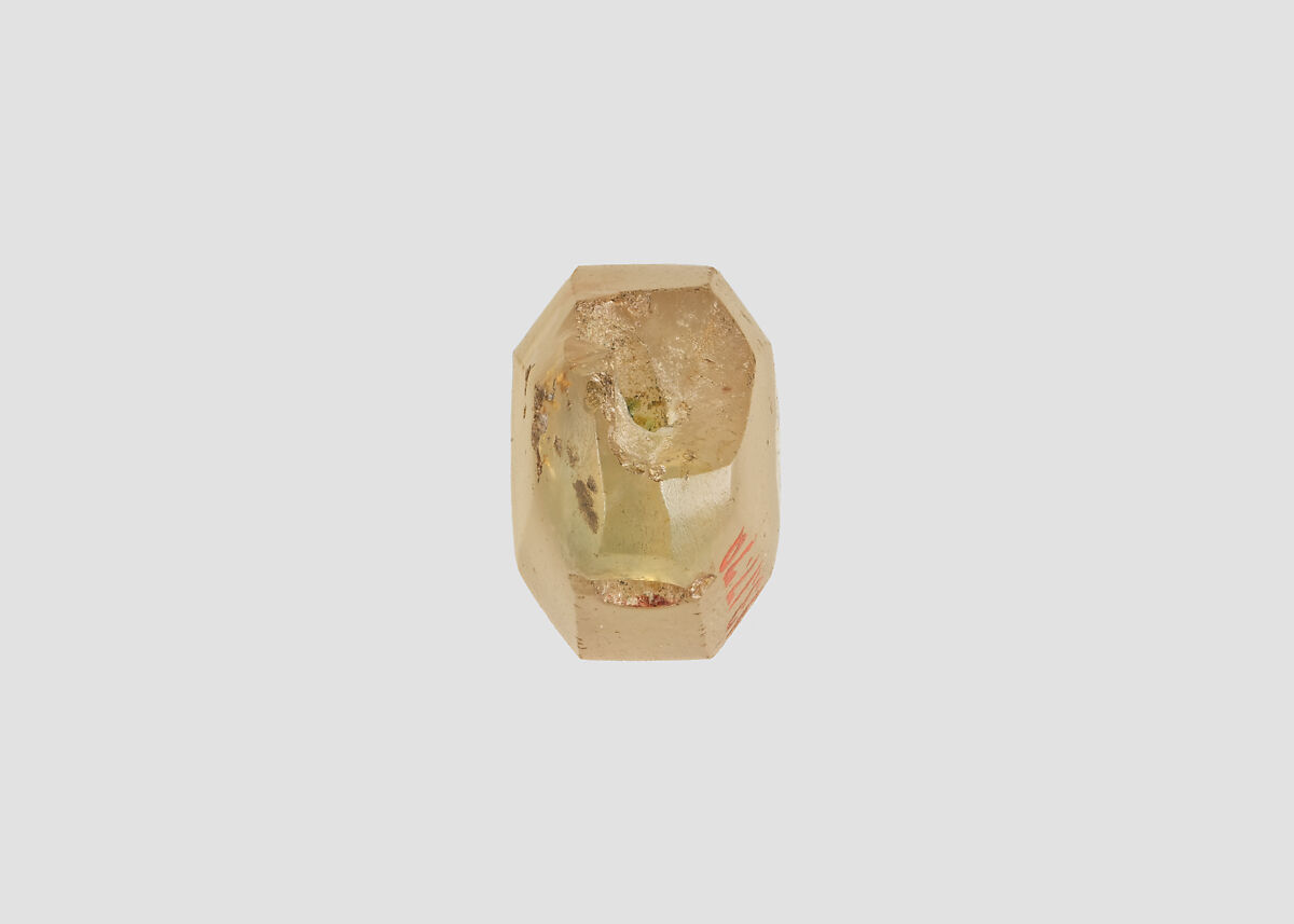 Stamp seal (octagonal pyramid) with divine symbols, Flawed neutral Chalcedony (Quartz), Assyro-Babylonian