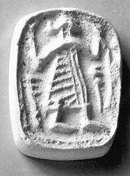 Rectangular stamp seal with gable-head handle, Black steatite, Hittite 