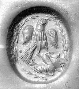 Stamp seal, Onyx, Sardonyx, Sasanian 