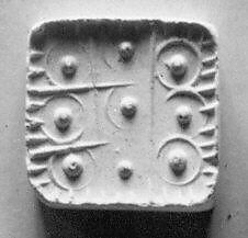 Ridge-handled thin rectangular plaque seal, Chlorite or steatite, black 