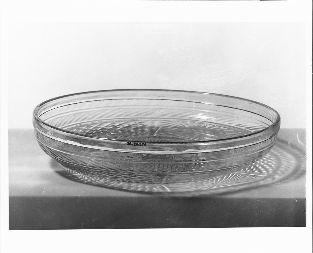Rayed Dish, Blown molded lead glass 