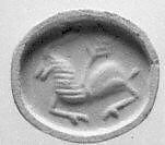 Stamp seal (scaraboid) with animal, Limestone, olive gray, Syro-Anatolian-Levantine 
