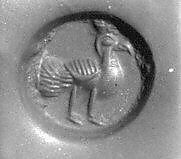 Stamp seal, Chalcedony, brown, Sasanian 