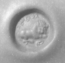 Stamp seal, Chalcedony, translucent, Sasanian 