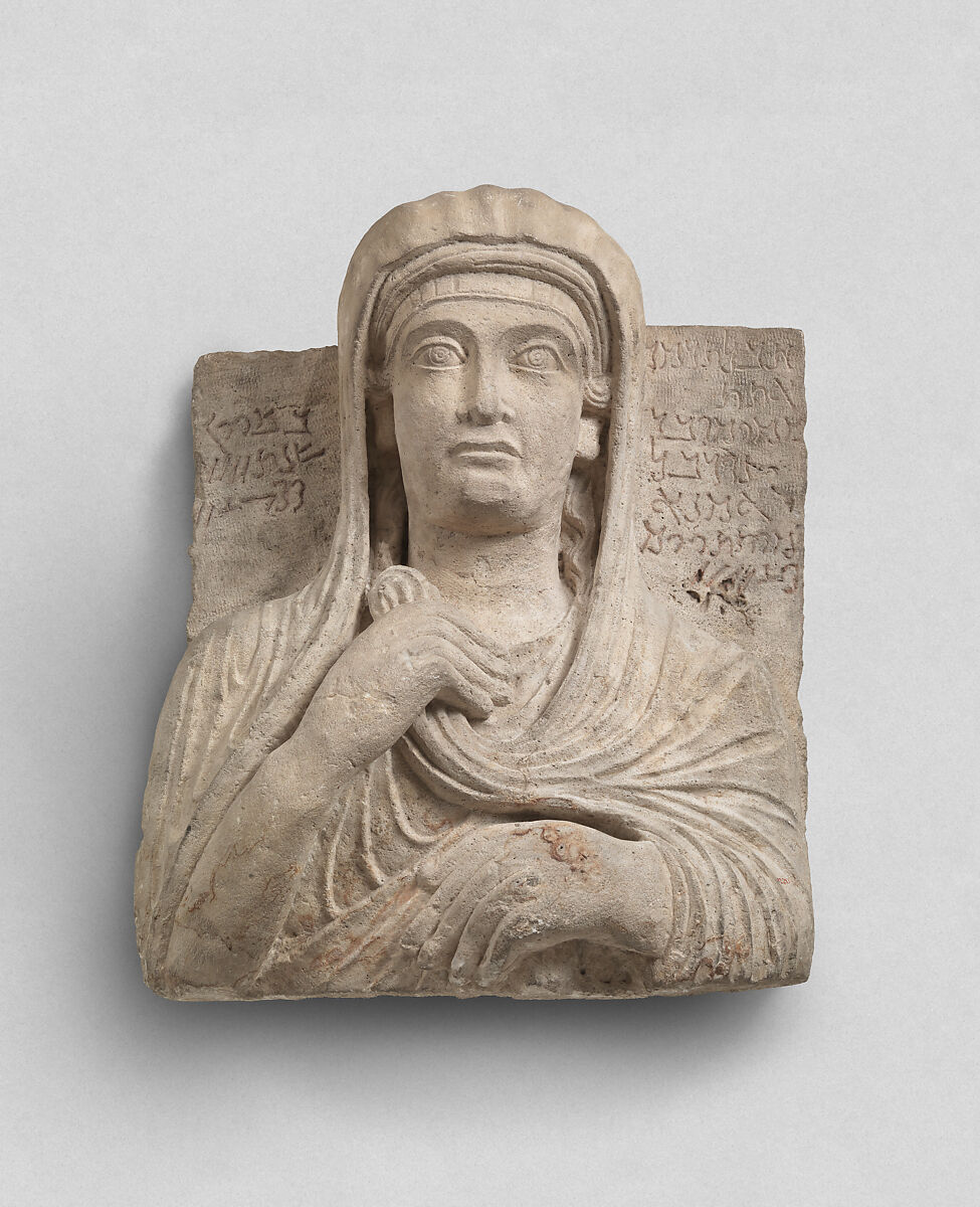 Funerary relief, Limestone, paint