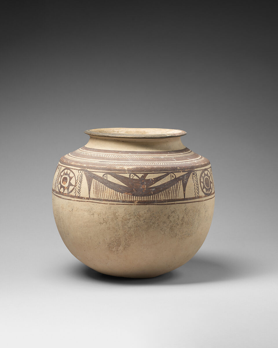 Jar with a frieze of stylized animals, Ceramic, paint