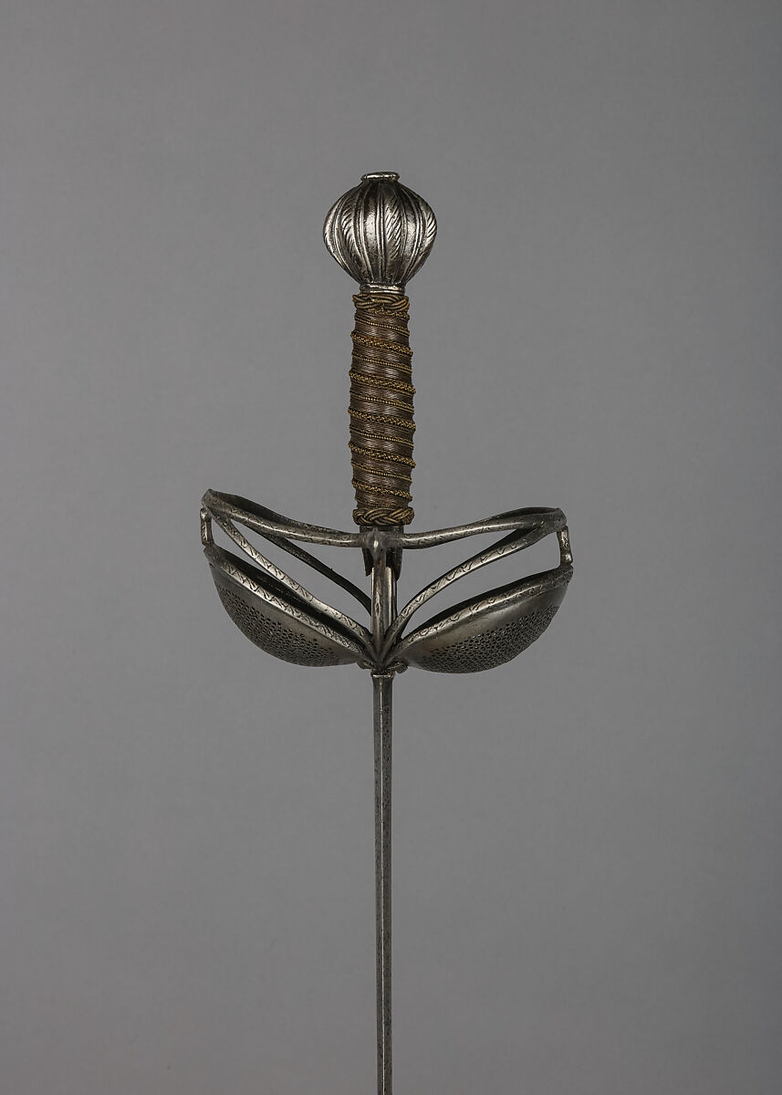 Cup-Hilted Rapier, Steel, brass, possibly Flemish
