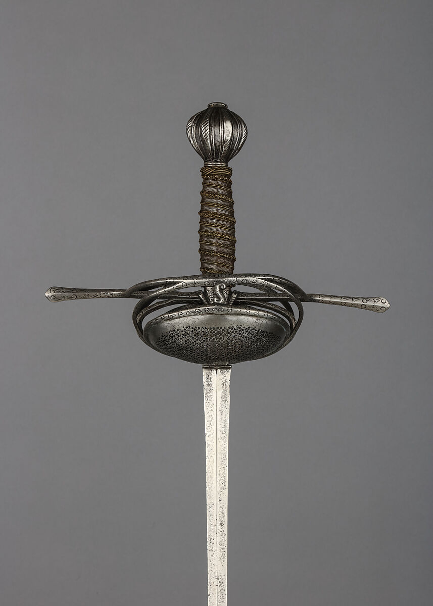 Cup-Hilted Rapier, Steel, brass, possibly Flemish