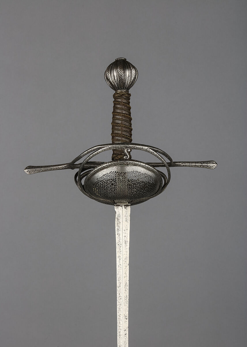 Cup-Hilted Rapier, Steel, brass, possibly Flemish 