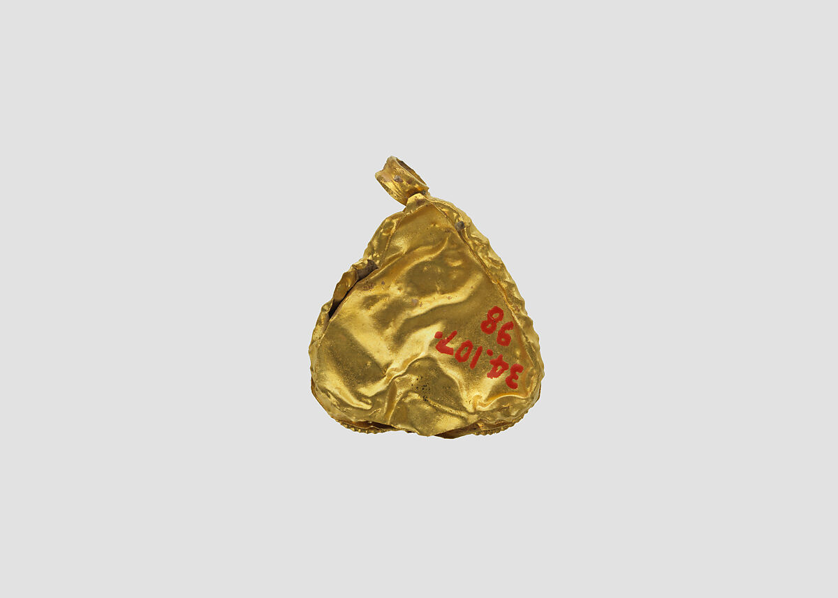 Pendant, Gold, glass, Sasanian