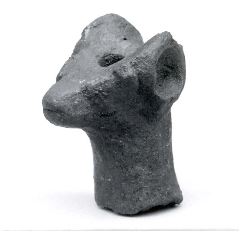 Spout in Shape of Figure, Ceramic, Sasanian 